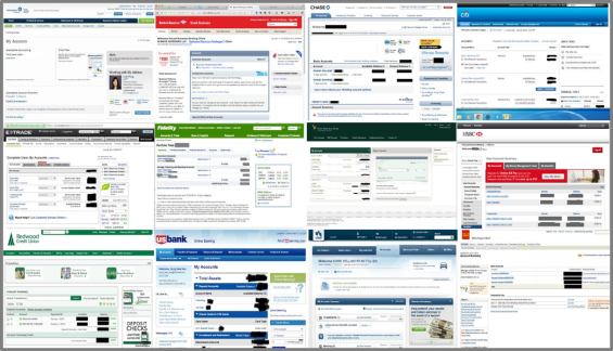 Online Banking Web Pages