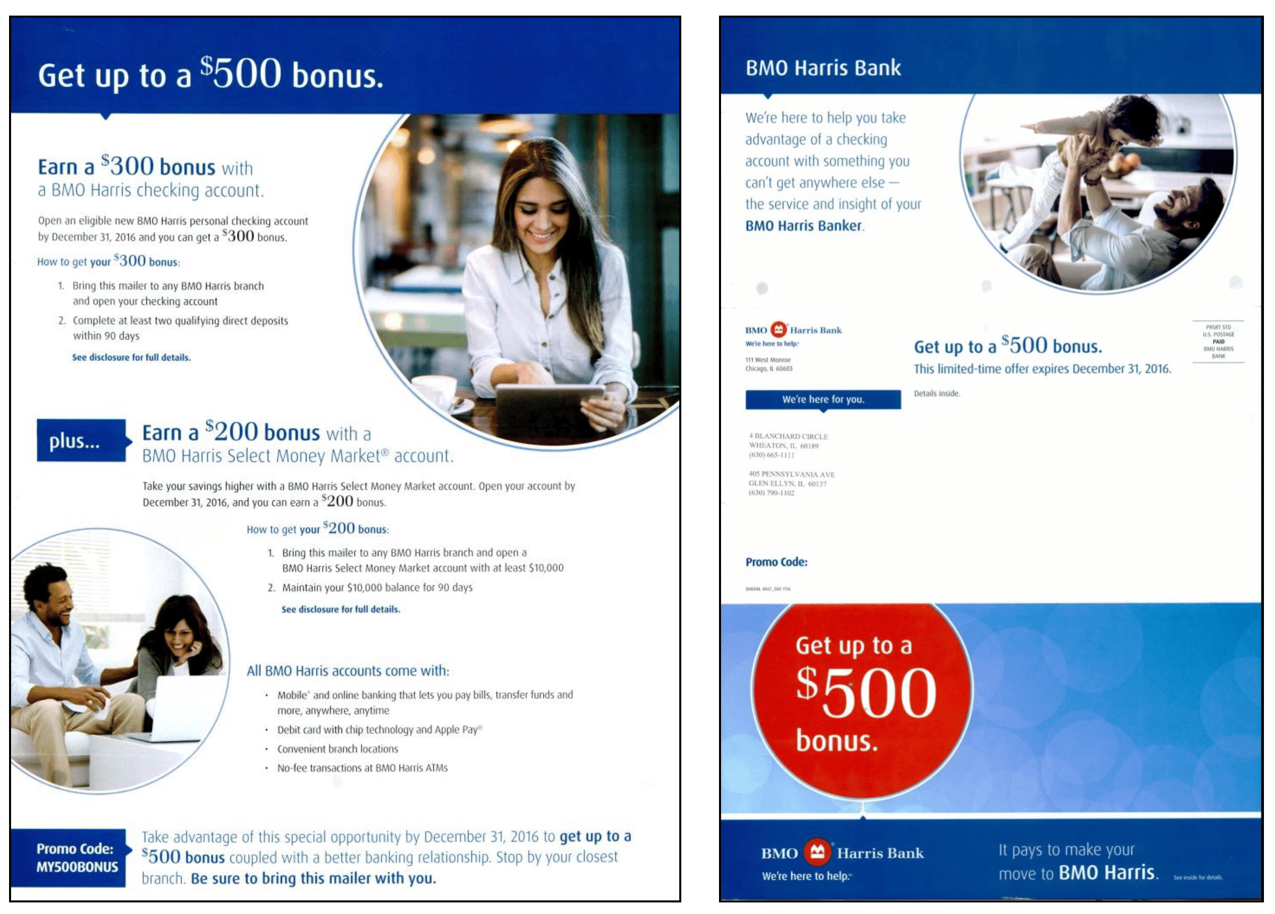 Picture of BMO Harris Checking/MMA Acquisition Direct Mail