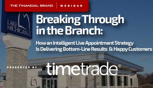 Picture of banking webinar with TimeTrade on breaking through in the branch with appointments in banking
