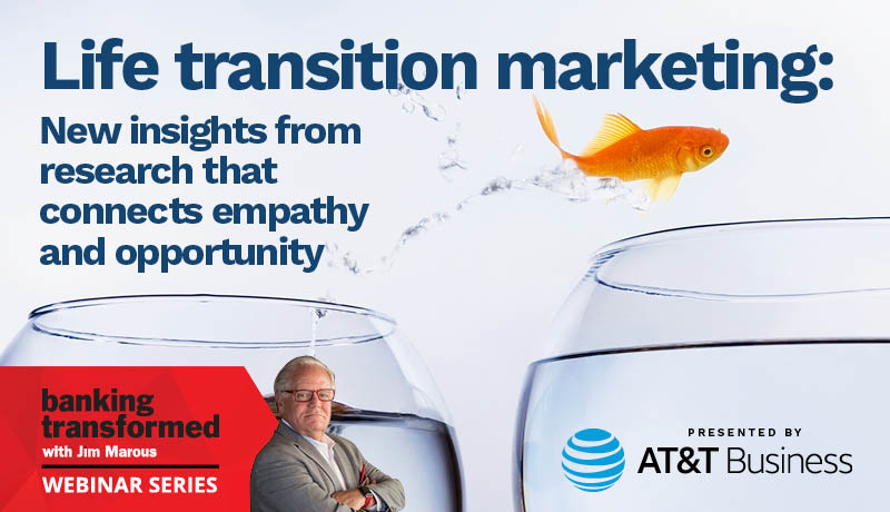 Picture of banking webinar with AT&T on life transition marketing and the insights from recent financial research