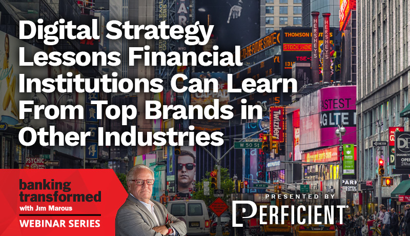 Picture of webinar with Perficient on the top digital lessons banks can learn from top brands in other industries
