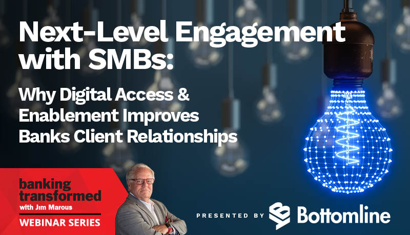 Picture of banking webinar with Bottomline on next level engagement with small businesses