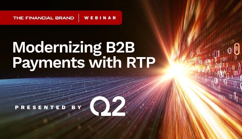 Picture of banking webinar with Q2 on how banks can modernize B2B payments with real-time payments
