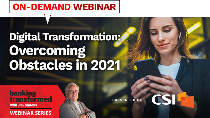 Picture of banking webinar with CSI on digital transformation and how banks can overcome obstacles in 2021
