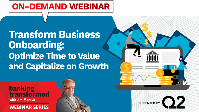 Picture of banking webinar with Q2 on how banks can transform business onboarding by optimizing their time