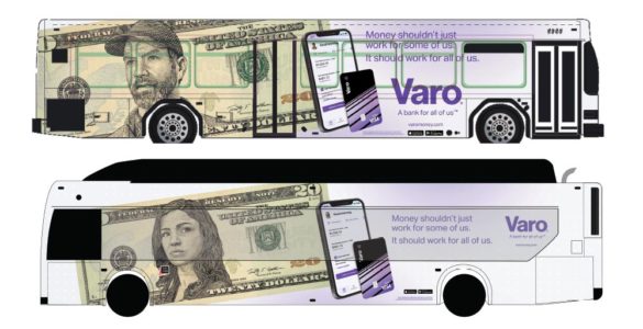Varo bus wrap marketing