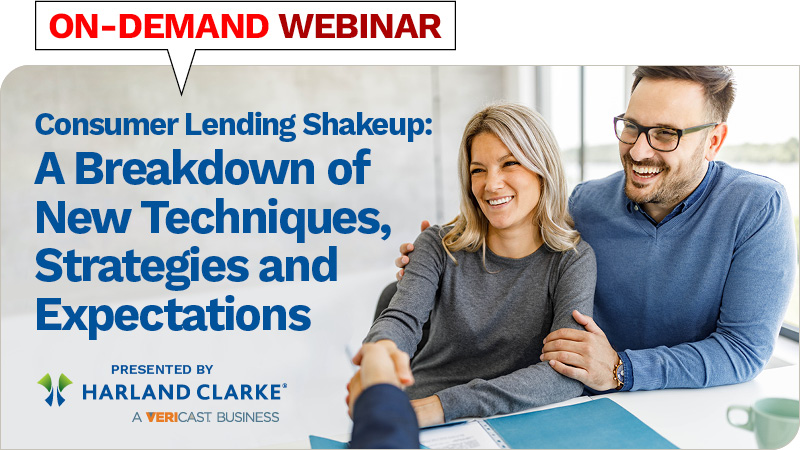 Photo of webinar with Harland Clarke on consumer lending trends, strategies and expectations from banks
