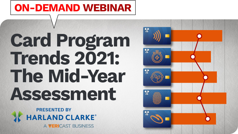 Photo of webinar with Harland Clarke on card program trends in 2021 as a mid-year assessment