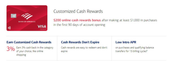 BofA customized cash rewards
