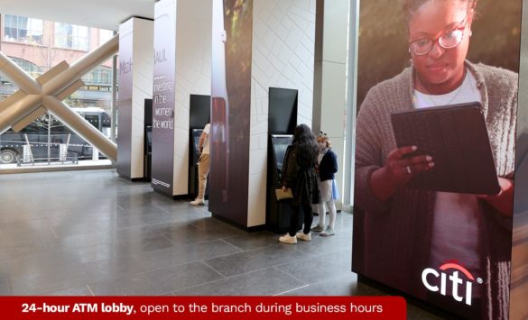 24-hour ATM lobby open to the branch during business hours