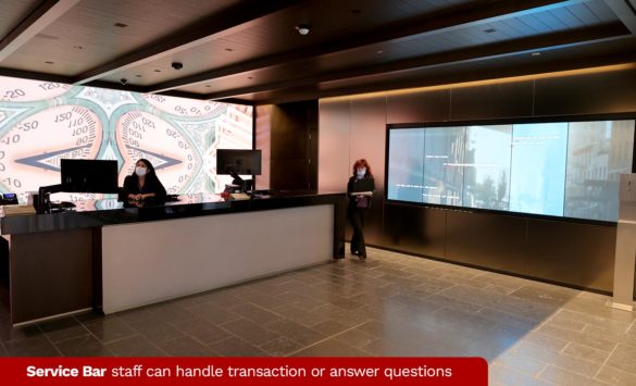 Citi service bar staff can handle transaction or answer questions