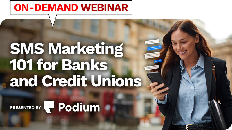 Picture of banking webinar with Podium on SMS marketing 101 for banks and credit unions