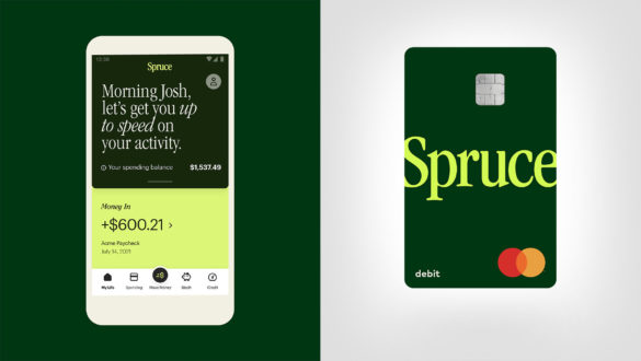 Spruce App Screen and Card