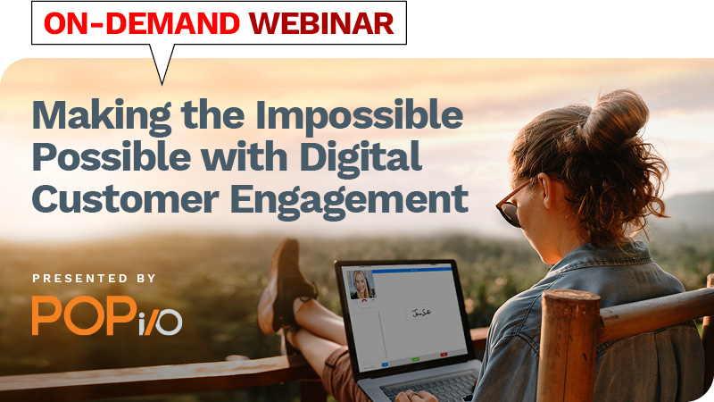 Picture of banking webinar with Pop IO on making the impossible possible with digital customer engagement