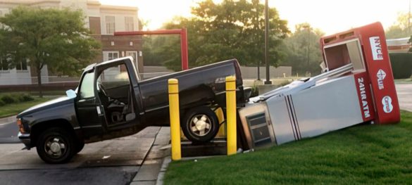 CUNA ATM truck accident smash and grab