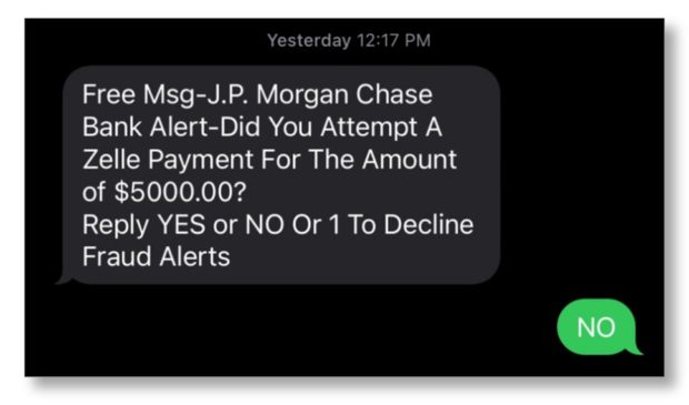 Chase text message scam