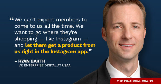 Ryan Barth USAA let them get a product from us right on instagram quote