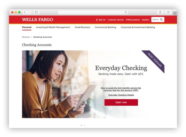 Wells Fargo checking intro online