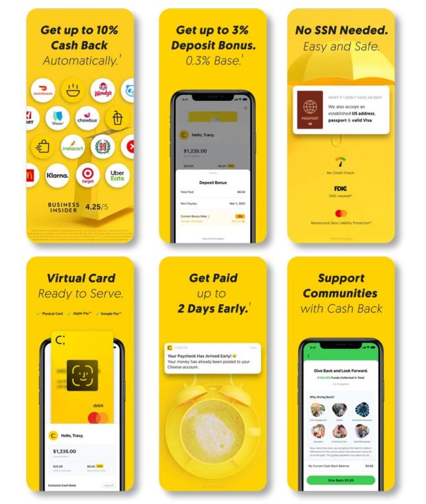 Cheese Neobank mobile app cash back virtual card deposit bonus asian market
