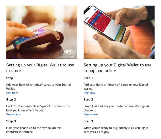 Bank of America how to set up digital wallet for in-store and online use