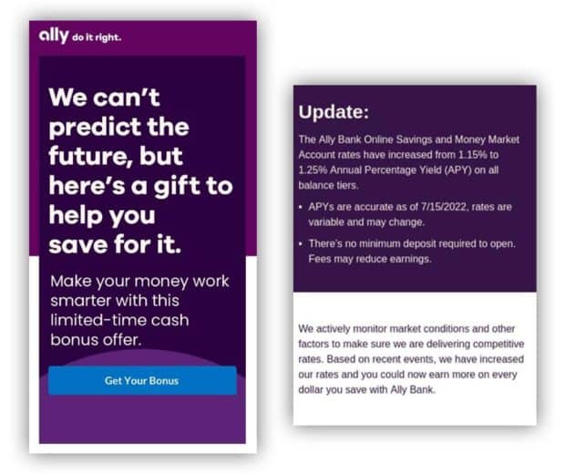 ally bank email for deposits
