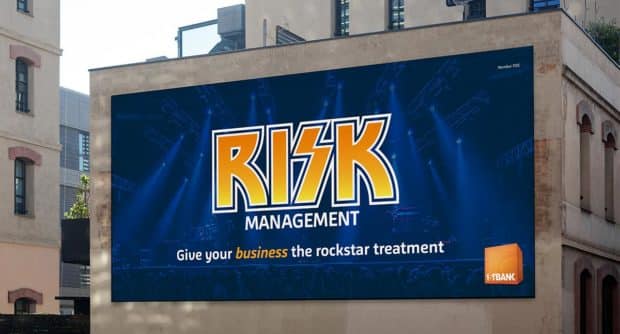 FirstBank get the business rockstar treatment risk management billboard