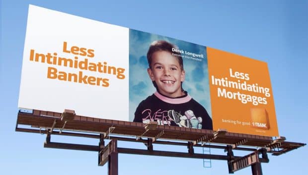 FirstBank less intimidating bankers less intimidating mortgage campaign billboard