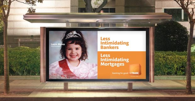 FirstBank less intimidating bankers less intimidating mortgage campaign bus shelter