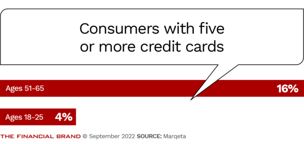 consumers with more than five credit cards age groups