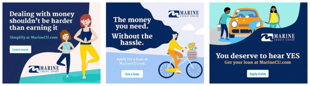 Marine Credit Union online loan marketing