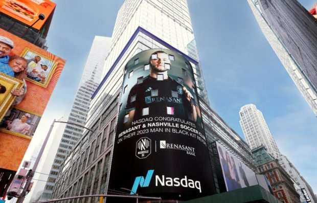 Renascent Bank New York NYC Nasdaq digital billboard
