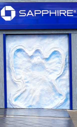 Picture of a snow angel marketing campaign for Chase Sapphire card