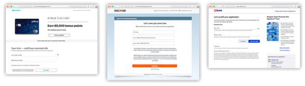 barclays discover us bank save time prefill option webpage