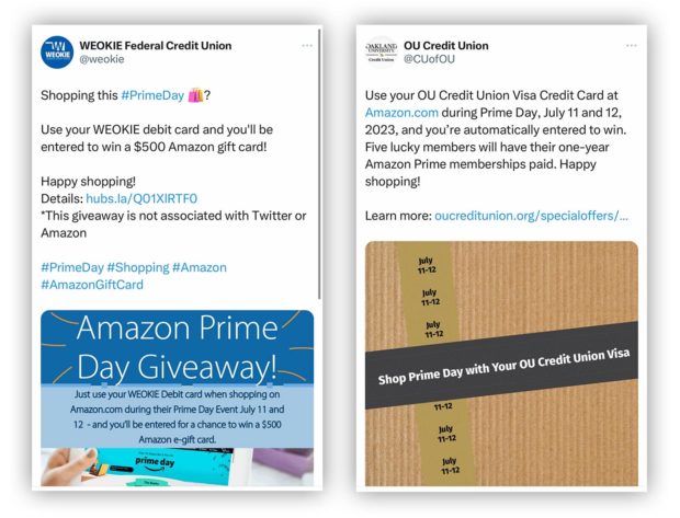 Amazon Prime day contest WEOKIE Federal Credit Union OU Credit Union