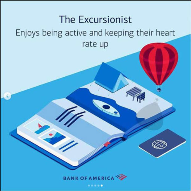 Bank of America Instagram campaign Excursionist vacationer