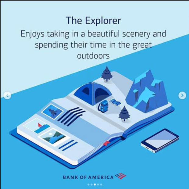 Bank of America Instagram campaign Explorer vacationer