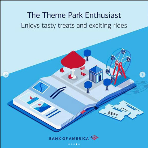 Bank of America Instagram campaign Theme Park Enthusiast vacationer