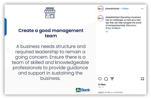 JN Bank 5 tips for Jamaican businesses management team