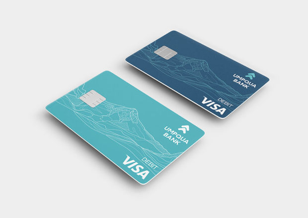 umpqua bank rebrand new logo credit and debit card