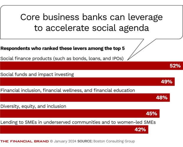 chart showing how core business banks can leverage to accelerate social agenda